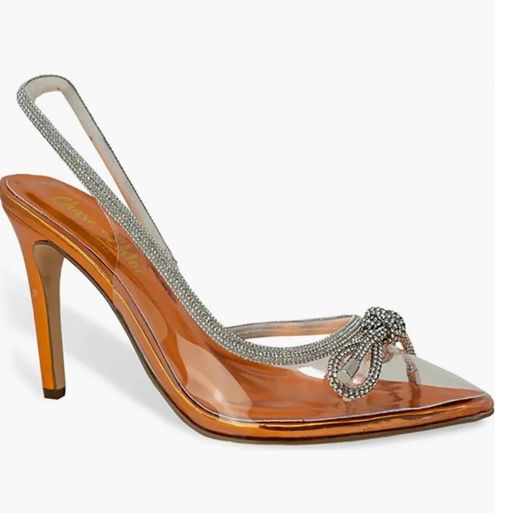 New Chase and Chloe Clear Halston Slingback Pump